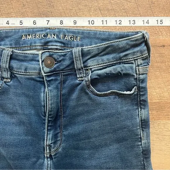 American Eagle Hi Rise Jegging Next Level Stretch Denim Jeans Womens Size 8 - Picture 6 of 12